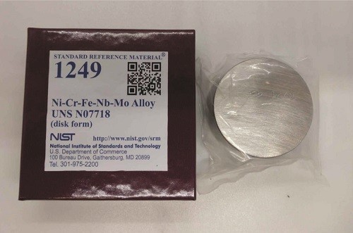 SRM 1249 - Ni-Cr-Fe-Nb-Mo合金UNS N 07718(盤形)標準品